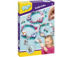 foto van Totum poesjes armbanden maken katbedels - knutselset creatief speelgoed meisjes vanaf jaar 4 - Cutie Cats cadeau tip knutselen