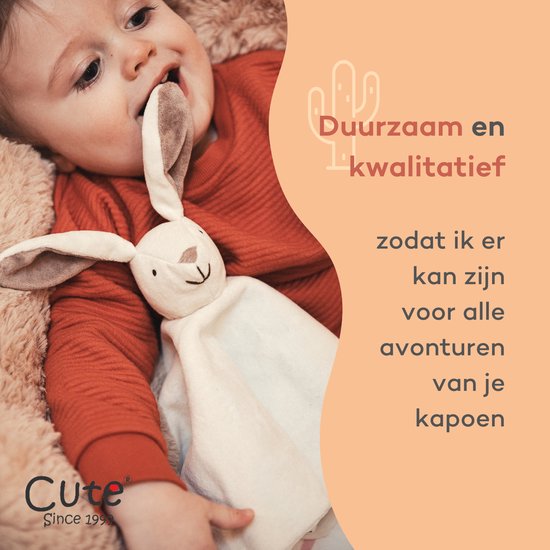 Knuffeldoekje konijn - Emily het knuffel konijn - Doudou - 35cm x 35cm — afbeelding 3