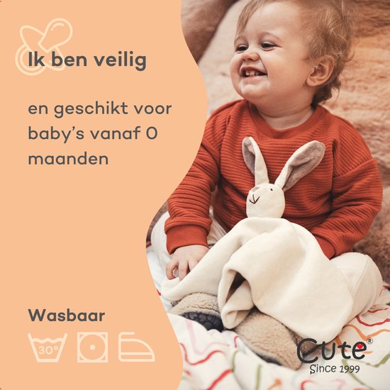 Knuffeldoekje konijn - Emily het knuffel konijn - Doudou - 35cm x 35cm — afbeelding 5