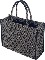 Signare - Luxe City Bag - Tissu Gobelin - Louxor - Art Deco - Fond noir