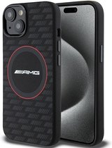 Mercedes-AMG Carbon Pattern Back Case (MagSafe Compatible) - Geschikt voor Apple iPhone 15 (6.1") - Zwart