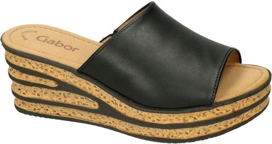 Gabor -Dames - zwart - slippers & muiltjes - maat 37.5