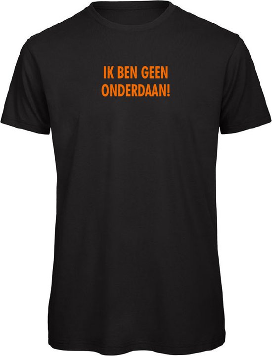 T-shirt zwart M - Ik ben geen onderdaan - soBAD. - Koningsdag - Oranje shirt dames - Oranje shirt heren - Koningsdag - Unisex - Regular fit