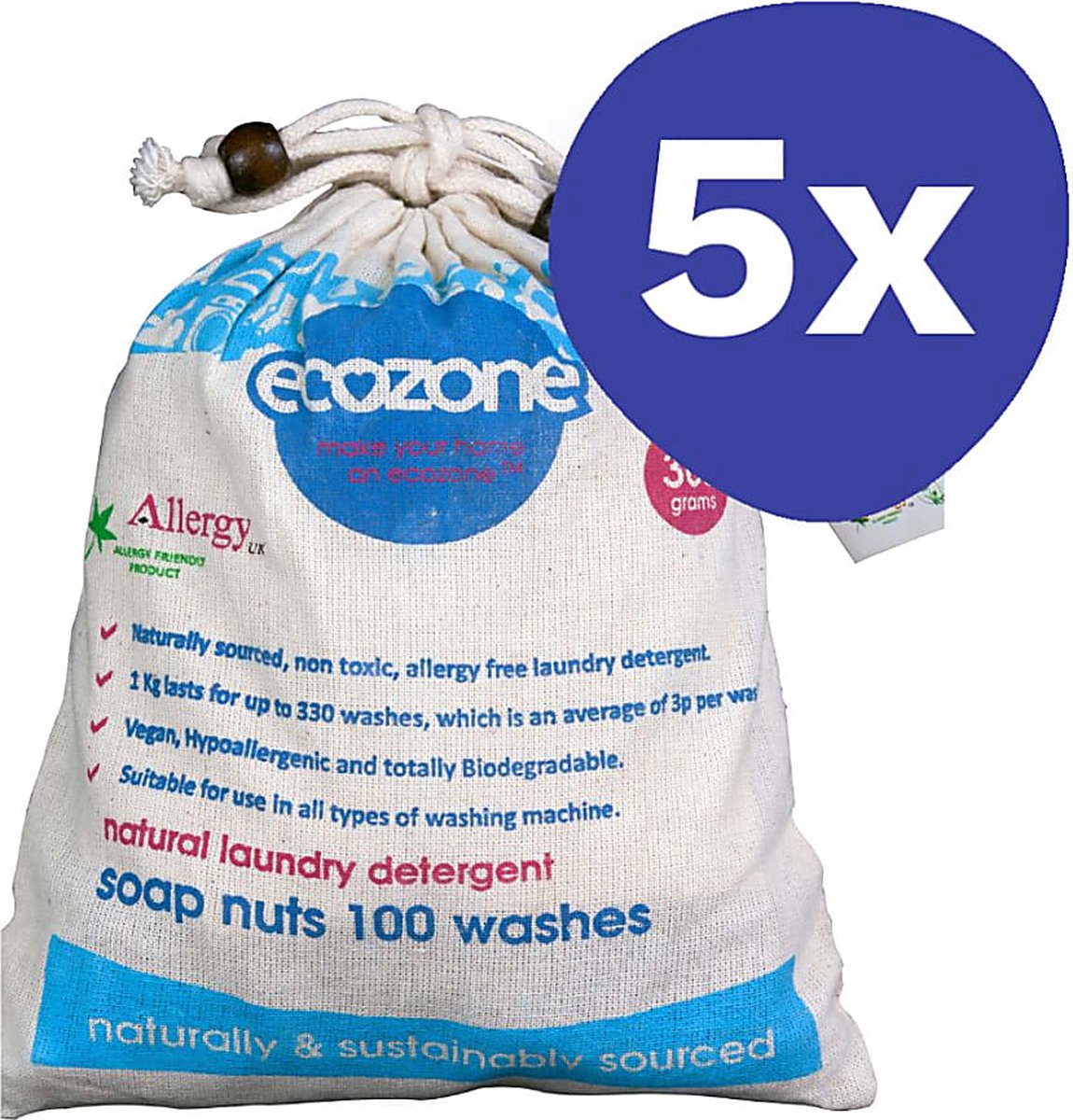 Goedkoopste Ecozone Zeepnoten (100 wasbeurten) (5x 300gr