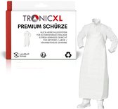 TronicXL – afwasbare short, 110cm, Berenschorten folie - schort geschikt voor laboratorium/chirurgie/dokters/slagers/schortjas wasbaar - wit
