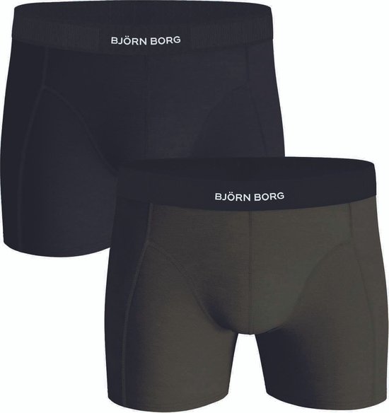 Bjorn Borg - Boxers 2 Pack Black/Green - Heren - Maat M - Body-fit