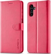 LC.IMEEKE Luxe Book Case - Geschikt voor Samsung Galaxy A55 Hoesje - Roze