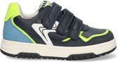 Braqeez 424251-129 Jongens Lage Sneakers - Blauw/Geel/Wit - Leer - Klittenband