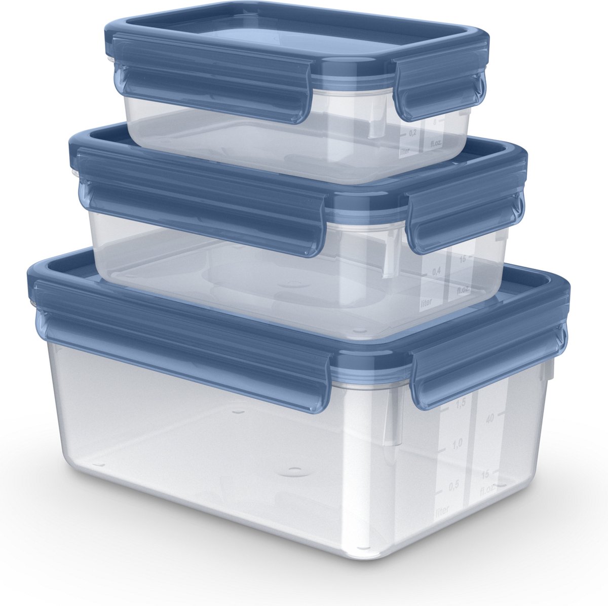 Tefal MasterSeal Eco - Vershoudbakjes - 3-delig - 0.55L/1L/2.2L - Duurzaam - 100% Lekvrij