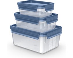 Tefal MasterSeal - Vershoudbakjes - 3-delig - 0.55L/1L/2.2L - Robuust - 100% Lekvrij