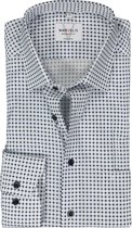 MARVELIS modern fit overhemd - mouwlengte 7 - popeline - lichtblauw dessin - Strijkvrij - Boordmaat: 40