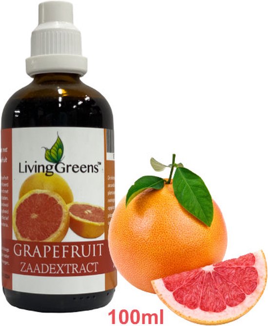 Livinggreens, Grapefruit, Grapefruit zaad extract 100ml,grapefruit extract-bioflavonoïden-hesperidine, biologische zaad extract