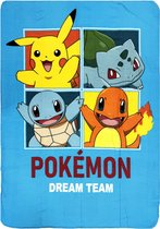 Pokémon fleece plaid - 100 x 140 cm. - Pokemon deken - blauw