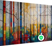 Affiche abstraite forêt - Affiche colorée - Posters arbres - Affiche rétro - Affiches chambre - Décoration murale chambre - 120 x 80 cm