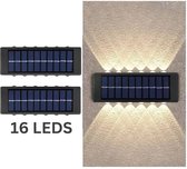 EVERFUZE - Buitenverlichting Zonne Energie - Wandlamp Buiten - Buitenlamp Zonne Energie - LED Lamp 2 Stuks - Duurzaam - Waterdicht - Buiten en Binnen