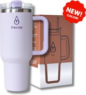 Tumbler Motivai® - Lilla - 40oz - Travel Cup - RVS Thermosbeker met Handvat en Rietje - Drinkbeker To Go - 1.2 Liter - Koffiebeker - Travel Mug - Thermosbeker - Thermosfles - Thermoskan