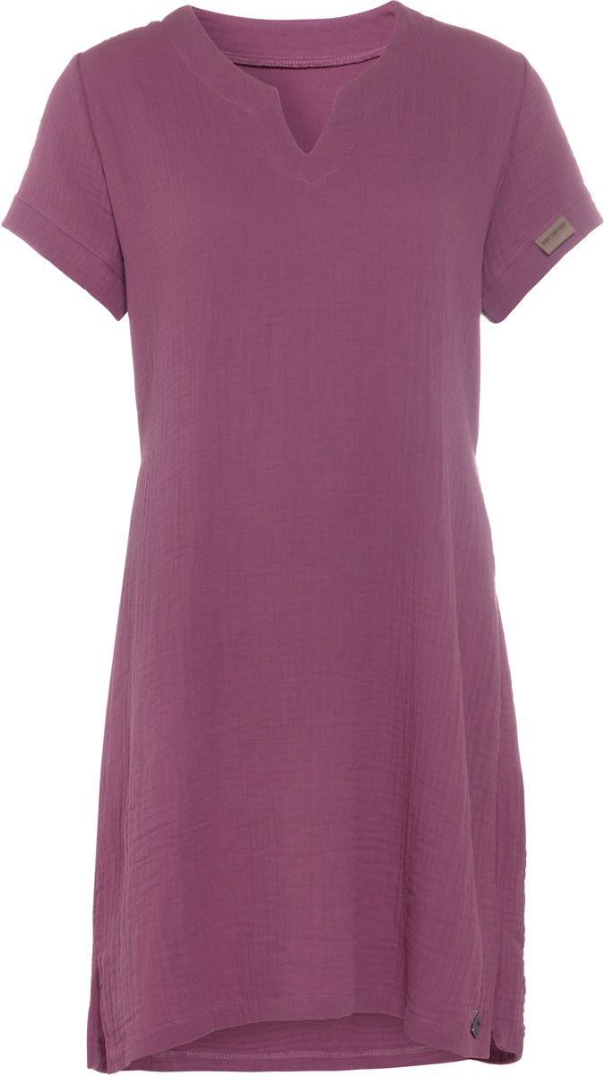 Knit Factory Indy Dames Jurk - Tuniek - Zomerjurk - Strandjurk - Violet - S - 100% Biologisch katoen