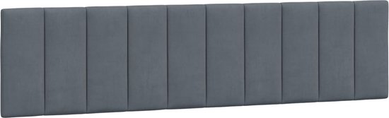 vidaXL-Coussin tête de lit-200 cm-velours-gris foncé
