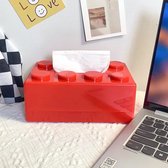 Boîte à mouchoirs | Couleur rouge| inspiré de blocs de construction bien connus.