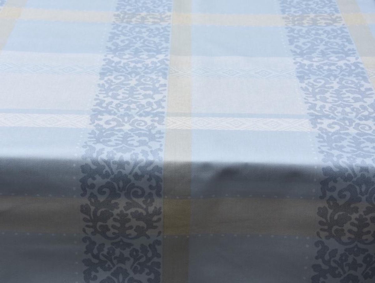 ANRO Tafelzeil, afwasbaar tafellaken van oliedoek, hout, beige, bruin, 280 x 140 cm, met zoom, omzoomd
