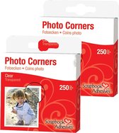 500x fotohoekjes zelfklevend - transparant - 10 x 10 mm - foto album inplakken/stickers