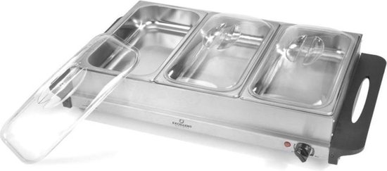 Excellent Electrics - Elektrische 2 in 1 RVS Buffetwarmer (300W) -3x2.5 liter — afbeelding 5