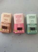 FOODIES-PLANET® Chocolate Gourmet Collection - noir - amande & fleur de sel - lait de riz - cadeau