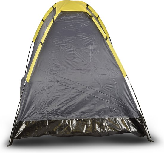 Discountershop Lichtgewicht Koepeltent 2 Persoons - Grijs/Geel - Geschikt voor Kinderen - 200cm x 120cm - Waterbestendig voor Kamperen & Outdoor - Eenvoudig Op te Zetten van Discountershop — afbeelding 5