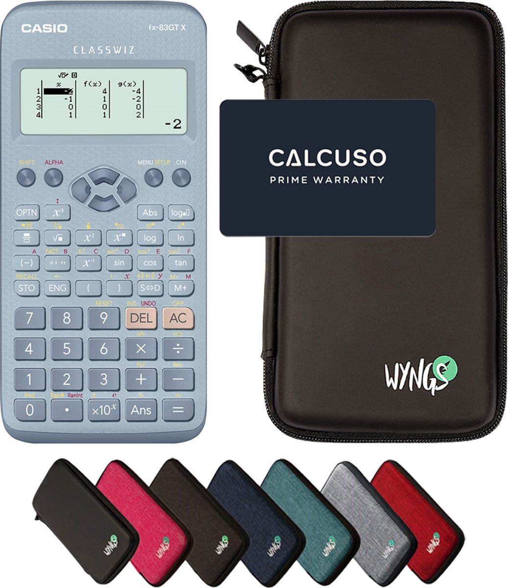 CALCUSO Basispakket zwart met Rekenmachine Casio FX-83GT X blauw