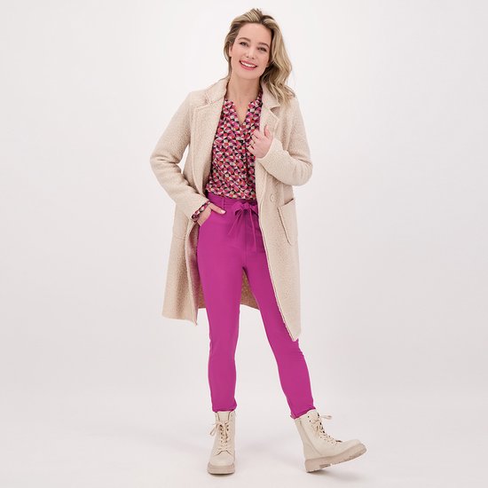 Roze Broek/Pantalon van Je m'appelle - Dames - Travelstof - 12 maten beschikbaar