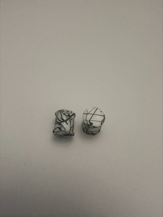 Earplugs wit met zwarte lijnen silicone flare 10 mm