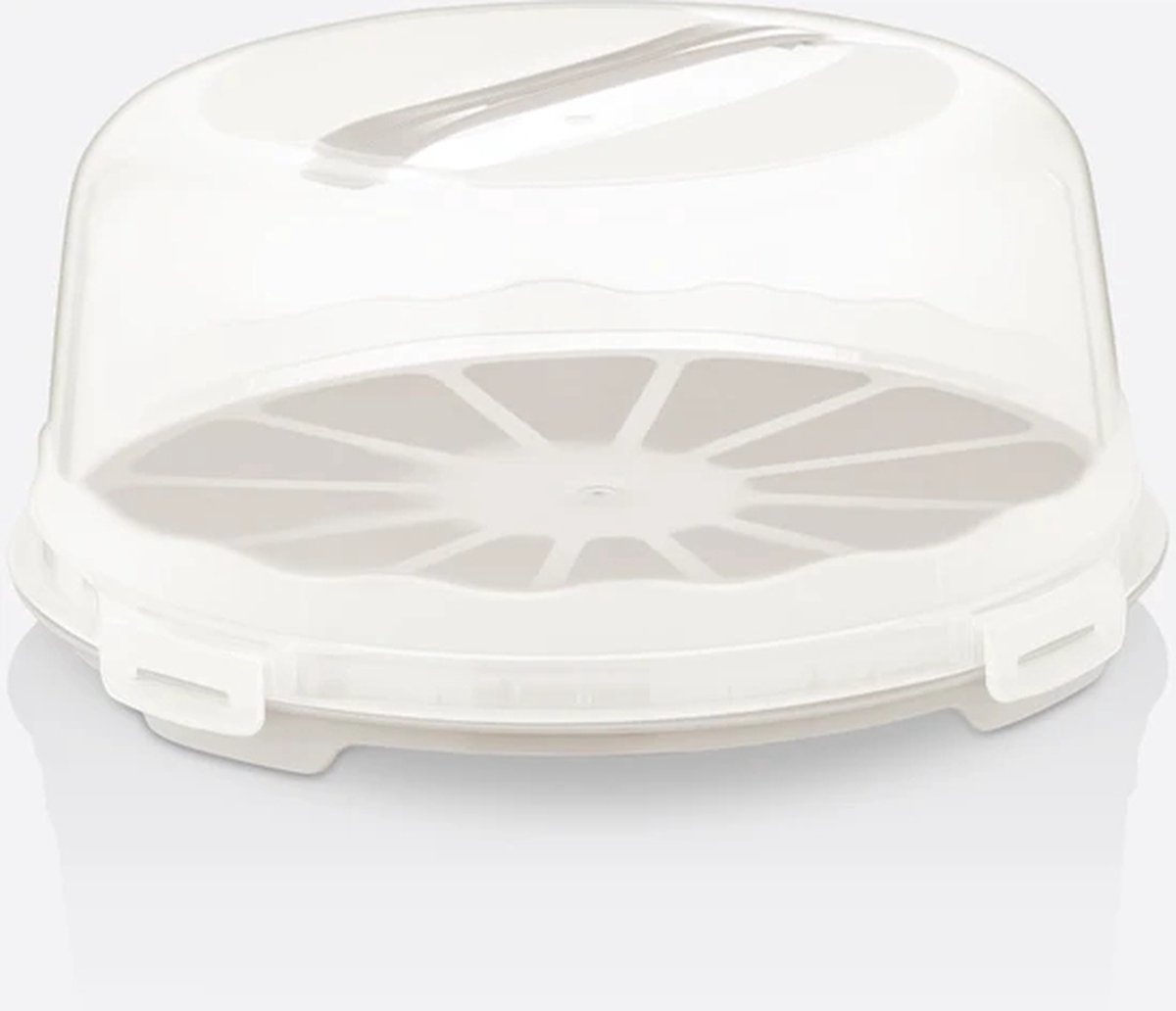 Taart Ronde bewaardoos - Wit - Taartbox - Vershouddoos - Transparant rond - Met Klikklep - Taartdoos