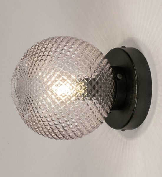 Lumidora Plafondlamp 74156 - Plafonniere - MANTUA - E14 - Zwart - Grijs - Bruin - Glas - ⌀ 15 cm