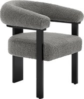 BukkitBow - Fauteuil met Fleece (Lamsvacht-Look) - Rubberwood Frame - Ergonomisch en Comfortabel - Modern Design