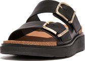 Fitflop Buckle Two-bar Leather Slides Zwart EU 39 Vrouw