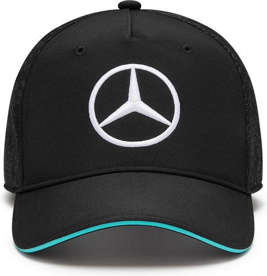 Foto: Mercedes team cap zwart 2024 lewis hamilton george russel formule 1