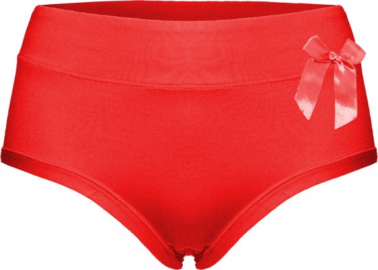 Dames slips 3 pack Fine Woman effen rood XXL
