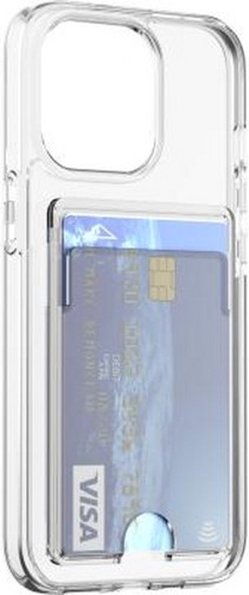 Bigben Connected, Hybride iPhone 14 Pro-hoesje met ingebouwde kaarthouder, Transparant