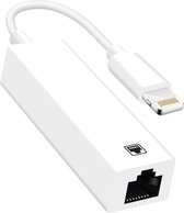 Ethernet Adapter RJ45 naar Lightning Geschikt voor Apple iPhone en iPad Snelheid 100 Mbps Wit