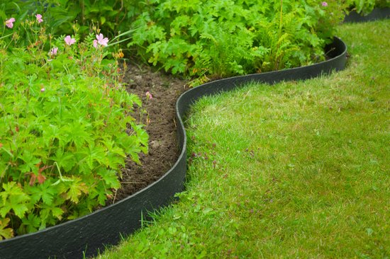 Nature - Bordure op rol - 12cm x 24m - 5mm d'épaisseur - noir - bordure de literie texturée