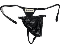 BamBella® open kruis string Maat L/XL nep leer voor mannen - BDSM Erotische Sex kleding