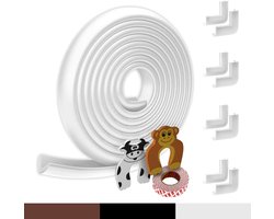 Hoekbescherming baby uit schuimstof | origineel Hoffenbach | zwart, bruin, wit | 6,2cm deurhoekbescherming, 8x hoekbescherming hoekbeschermer, 2x vingerbescherming