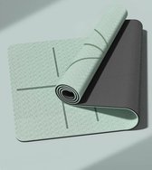 Alpha Gear - Yogamat - Groen - Premium Kwaliteit - Non Slip - Anti Bacterie - Fitnessmat - Sportmat - Pilates mat - Extra Lang - 10 mm - 183cm x 57 cm