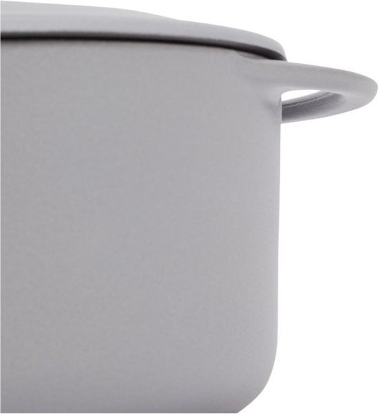 Tefal Pierre Gagnaire Héritage Stoofpan van gietijzer, 25 cm (5 l), inductie, geëmailleerde coating, speciaal condensdeksel, warmteopslag, langzaam koken, glanzend grijs E2570404