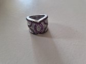 Gemstones-silver Ring 17,75 mm 925-zilver met robijnen en zirkonia 12 g
