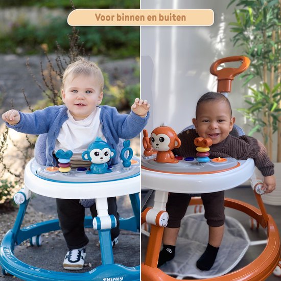 Twinky® Loopstoel Baby – Inklapbare Loopwagen met 3-delige speelset – Babywalker & Loopstoeltje inclusief Voetenmat en Steel — afbeelding 2