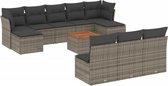 vidaXL-11-delige-Loungeset-met-kussens-poly-rattan-grijs