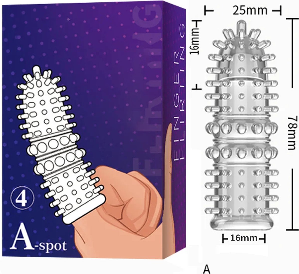 Goedkoopste A-Spot Vinger sleeve Siliconen NR4