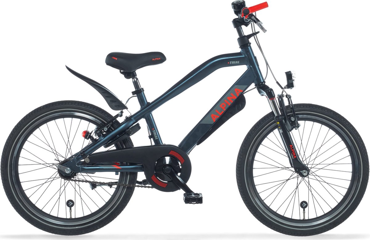 Alpina Trial Jongensfiets - 22 inch - Dark Petrol Matt - Crossfiets/Mountainbike - Blauw