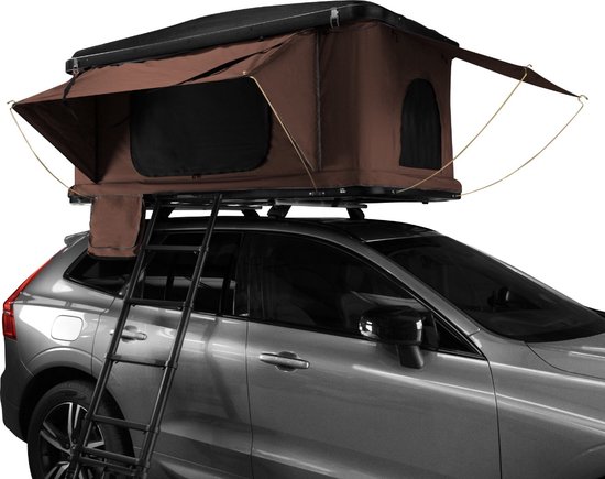 Monster Shop Auto Daktent - Robuust & Lichtgewicht - 2-3 Personen - Bruin